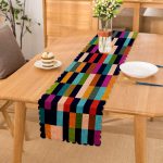 Rengarenk Damalı Desenli Özel Tasarım Dijital Baskılı Modern Runner Realhomes