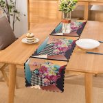 - Runner-4137 - Realhomes 3D Zeminde Çiçek Motifli Özel Tasarım Dijital Baskılı Modern Runner Realhomes