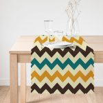 - Runner-414-1 - Realhomes  Modern Zigzag Desen Dijital Baskılı Dekoratif Runner Realhomes