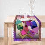 - Runner-4140-1 - Realhomes Soyut Ahşap Motifli Özel Tasarım Dijital Baskılı Modern Runner Realhomes