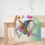 Abstract Motifli Özel Tasarım Dijital Baskılı Modern Runner Realhomes