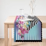 - Runner-4148-1 - Realhomes Çiçek Desenli Özel Tasarım Dijital Baskılı Modern Runner Realhomes