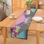 - Runner-4148 - Realhomes Çiçek Desenli Özel Tasarım Dijital Baskılı Modern Runner Realhomes