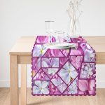 Çiçekli Geometrik Motifli Özel Tasarım Dijital Baskılı Modern Runner Realhomes