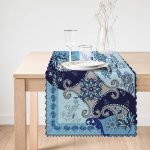 - Runner-4155-1 - Realhomes Modern Mavi Temalı Özel Tasarım Dijital Baskılı Runner Realhomes