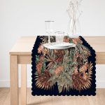 - Runner-4175-1 - Realhomes Siyah Zeminde Modern Gül Sanatı Motifli Özel Tasarım Runner Realhomes