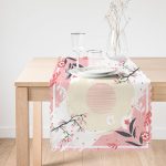 - Runner-4182-1 - Realhomes Beyaz Zemin Modern Gül Motifli Özel Tasarım Runner Realhomes