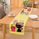 - Runner-420 - Realhomes  Sevimli Kediler Dijital Baskılı Dekoratif Runner Realhomes