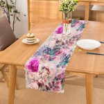 - Runner-4214 - Realhomes  Modern Çiçek Tasarımlı Dijital Baskılı Özel Tasarım Runner Realhomes