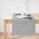 - Runner-5096gri-1 - Realhomes  Gri Zeminde Kirpik Motifli Özel Tasarım Runner Realhomes