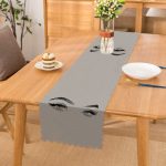 - Runner-5096gri - Realhomes  Gri Zeminde Kirpik Motifli Özel Tasarım Runner Realhomes