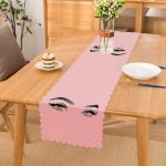 - Runner-5096pembe - Realhomes  Pembe Zeminde Kirpik Motifli Özel Tasarım Runner Realhomes