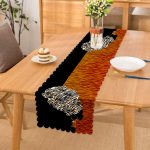 Siyah Ve Karamel Zeminde Zenci Kadın Dijital Baskılı Runner Realhomes