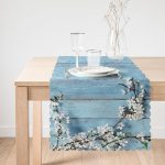 - Runner-5108-1 - Realhomes  Mavi Ahşap Zeminli Bahar Motifli Runner Realhomes