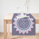 - Runner-5118-1 - Realhomes Gri Zeminde Mandala Baskılı Modern Runner Realhomes