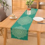 - Runner-5119 - Realhomes  Turkuaz Zeminde Mandala Baskılı Modern Runner Realhomes