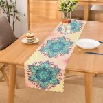 - Runner-5121 - Realhomes  Pembe Zeminde Mavi Mandala Çizimli Modern Runner Realhomes