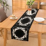 - Runner-5127 - Realhomes Siyah Zeminde Kare Mandala Desenli Özel Tasarım Runner Realhomes