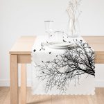 - Runner-5227-1 - Realhomes  Ağaç Dalı Kuş Tasarımlı Dijital Baskılı Runner Realhomes