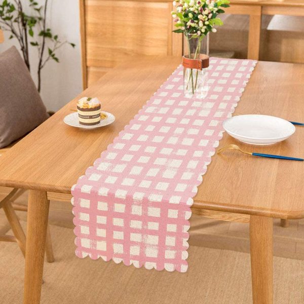 - Runner-5236pembe - Realhomes  Gri Zeminde Dekoratif Fuşya Ağaç Tasarımlı Runner Realhomes