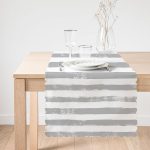 - Runner-5237gri-1 - Realhomes  Gri Çizgili Motifli Dekoratif Modern Runner Realhomes