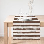 - Runner-5237kahve-1 - Realhomes  Kahve Çizgili Motifli Dekoratif Modern Runner Realhomes