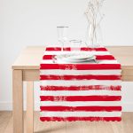 Kırmızı Çizgili Motifli Dekoratif Modern Runner Realhomes