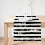 - Runner-5237siyah-1 - Realhomes  Siyah Çizgili Motifli Dekoratif Modern Runner Realhomes