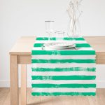 - Runner-5237yesil-1 - Realhomes Yeşil Çizgili Motifli Dekoratif Modern Runner Realhomes