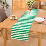 - Runner-5237yesil - Realhomes Yeşil Çizgili Motifli Dekoratif Modern Runner Realhomes