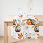 Mermer Desen Ve Kuru Yaprak Motifli Dekoratif Runner Realhomes