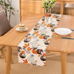 Mermer Desen Ve Kuru Yaprak Motifli Dekoratif Runner Realhomes