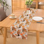 - Runner-5279 - Realhomes Mermer Zeminde Kurumuş Yaprak Dijital Basklılı Dekoratif Runner Realhomes