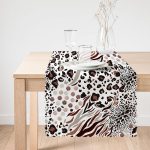 - Runner-5283-1 - Realhomes Leopar Baskılı Ikat Desenli Modern Runner Realhomes