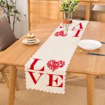 Aşk Temalı Dijital Baskılı Dekoratif Runner Realhomes