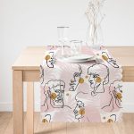 - Runner-5345-1 - Realhomes  Tropik Yapraklar Üzerinde Antik Yunan Tanrısı Desenli Runner Realhomes