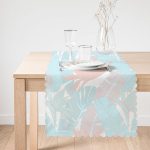 - Runner-5354-1 - Realhomes  Mavi Ve Pembe Tropikal Yapraklı Runner Realhomes