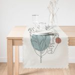 - Runner-5371-1 - Realhomes  Portre Çizim Üzerinde Yaprak Desenli Dekoratif Runner Realhomes