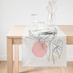 - Runner-5374set-1 - Realhomes  Karakalem Yaprak Çizimli Özel Tasarım Modern Runner Realhomes