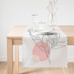 - Runner-5374seti-1 - Realhomes  Karakalem Yaprak Çizimli Özel Tasarım Dekoratif Runner Realhomes