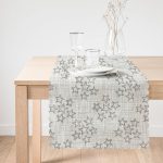 - Runner-5385-1 - Realhomes  Kot Zeminli Yıldız Motifli Dekoratif Dijital Baskılı Runner Realhomes