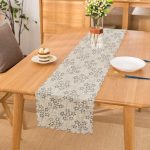 - Runner-5385 - Realhomes  Kot Zeminli Yıldız Motifli Dekoratif Dijital Baskılı Runner Realhomes