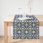 - Runner-5390-1 - Realhomes  Gri Zemin Üzerinde Kahverengi Kot Çizgili Dekoratif Runner Realhomes