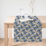 - Runner-5394-1 - Realhomes  Kahverengi Çizgiler Üzerinde Soyut Çizimli Dijital Baskılı Runner Realhomes