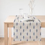 Kot Zemin Üzerinde Çam Ağacı Motifli Runner Realhomes