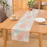 - Runner-5417 - Realhomes  Gökyüzü Temalı Gümüş Ve Pembe Yapraklı Dijital Baskılı Runner Realhomes