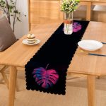 Siyah Zeminli Tropik Yapraklı Modern Runner Realhomes