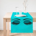 Turkuaz Zeminde Kirpik Motifli Özel Tasarım Modern Runner Realhomes