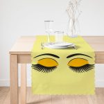 Sarı Zeminde Kirpik Motifli Özel Tasarım Modern Runner Realhomes