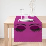 Mor Zeminde Kirpik Motifli Özel Tasarım Modern Runner Realhomes